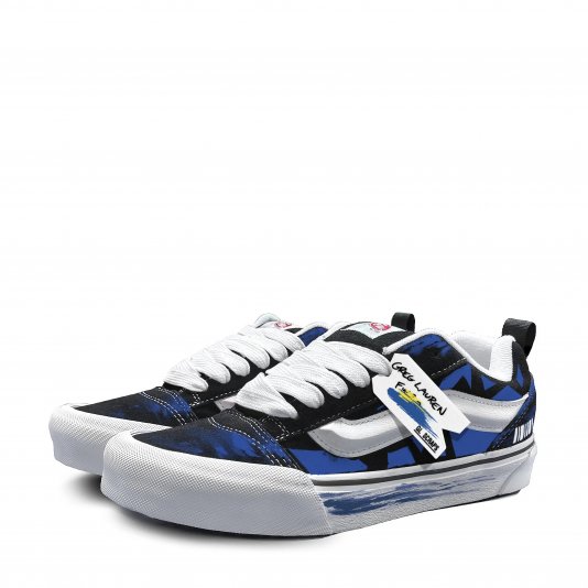[ CUSTOM ] Knu Skool Geometric Abstract Black/Blue/White
